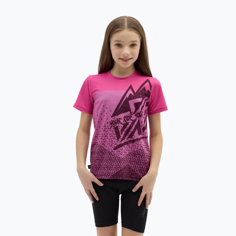 SILVINI detský cyklistický dres Denni plum/pink