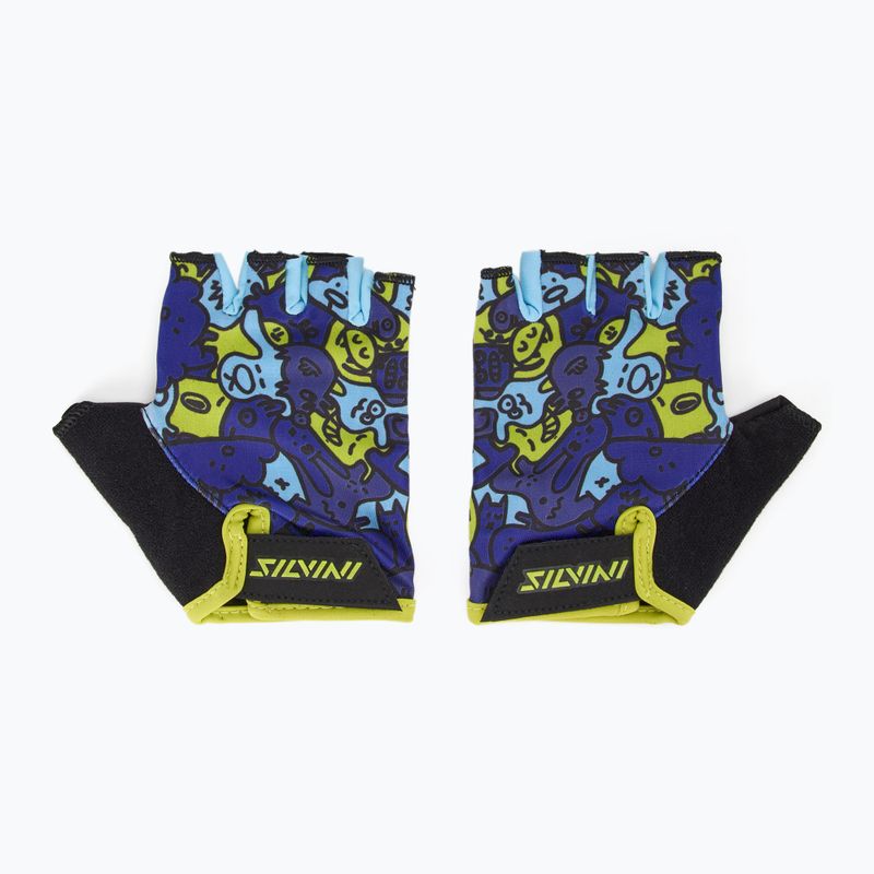 SILVINI detské cyklistické rukavice Locri blue/neon 2