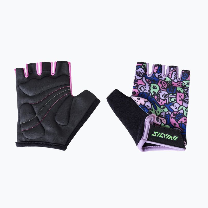 SILVINI Locri červeno-zelené detské cyklistické rukavice