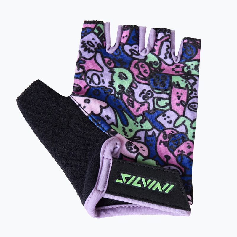SILVINI Locri červeno-zelené detské cyklistické rukavice 2