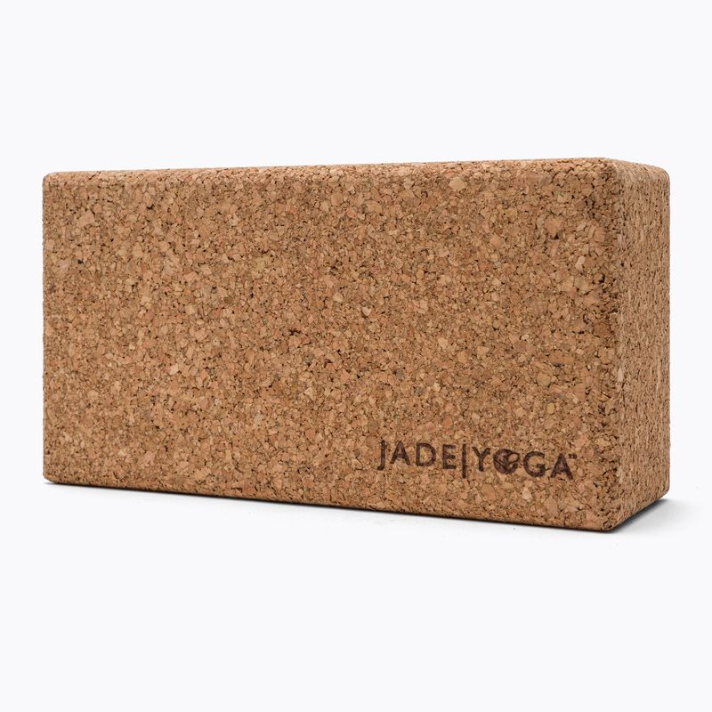 JadeYoga Cork Block Malá svetlohnedá kocka na jogu CYBS 3