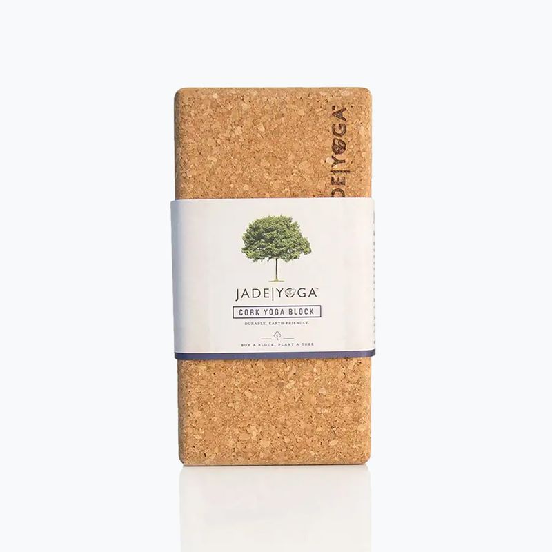 JadeYoga Cork Block Malá svetlohnedá kocka na jogu CYBS 7
