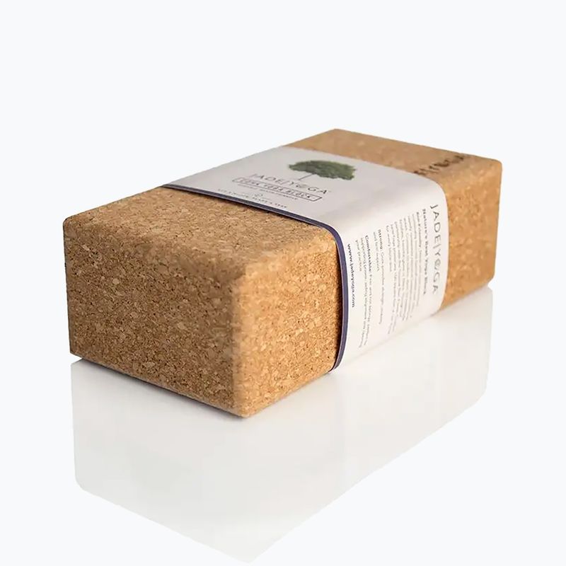 JadeYoga Cork Block Malá svetlohnedá kocka na jogu CYBS 8