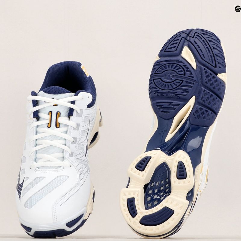 Pánska volejbalová obuv Mizuno Wave Voltage white / blue ribbon / mp gold 13