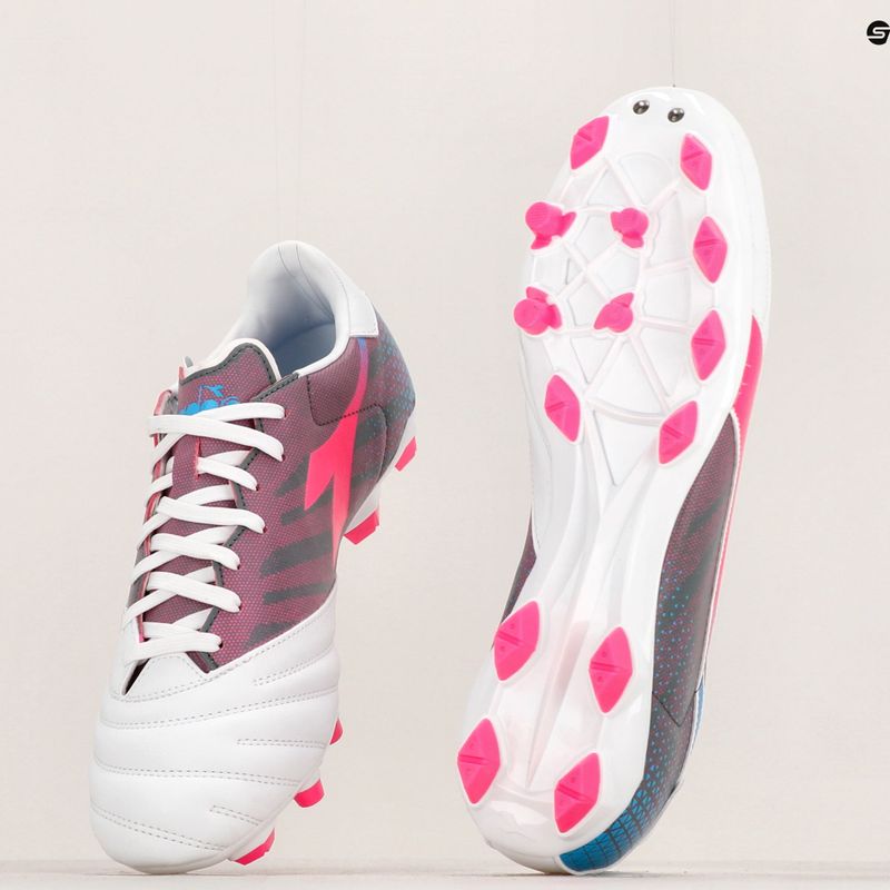 Pánske kopačky Diadora Brasil Elite Veloce GR LPU white/pink fluo/blue fluo 19