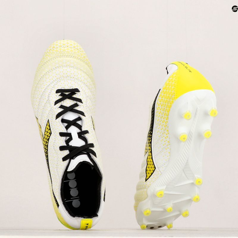 Pánske kopačky Diadora Brasil Elite GR LT LP12 white/black/fluo yellow 12
