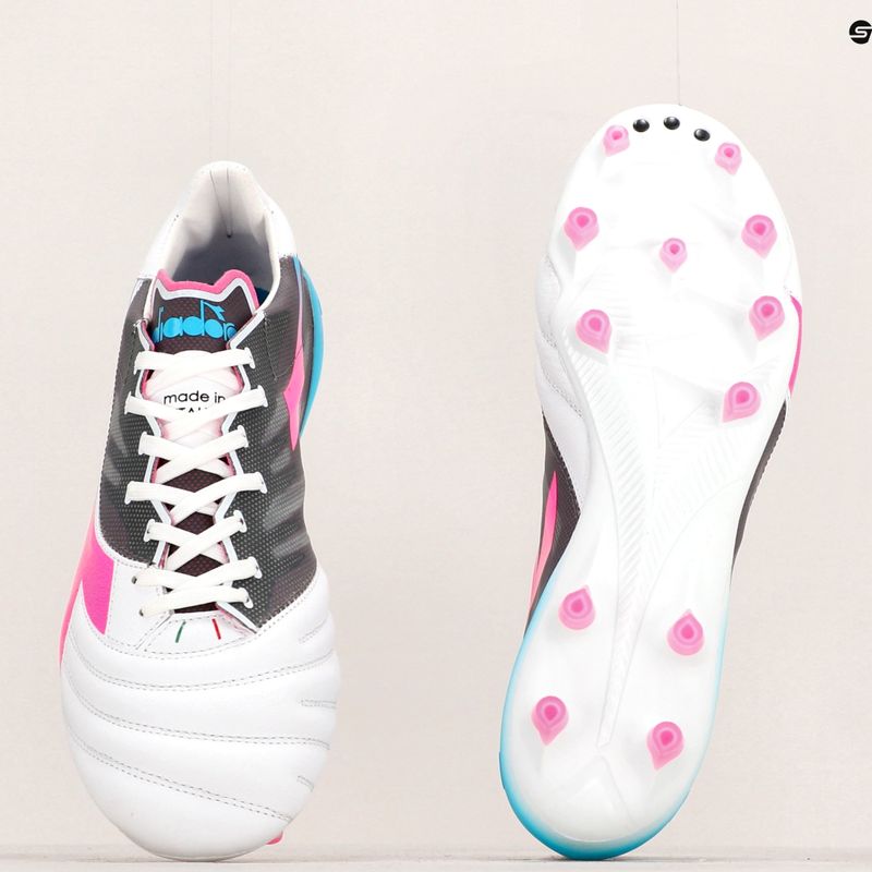 Pánske kopačky Diadora Brasil Elite Veloce GR ITA LPX white/pink fluo/blue fluo 19