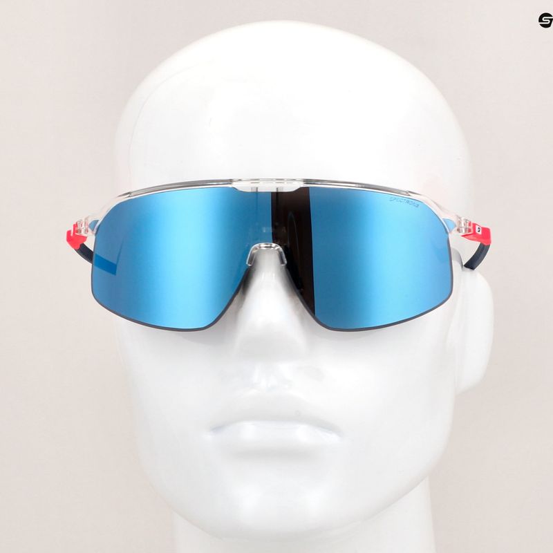 Julbo Dencity Spectron 3 lesklé krištáľové/fluorescenčné ružové/modré cyklistické okuliare 10