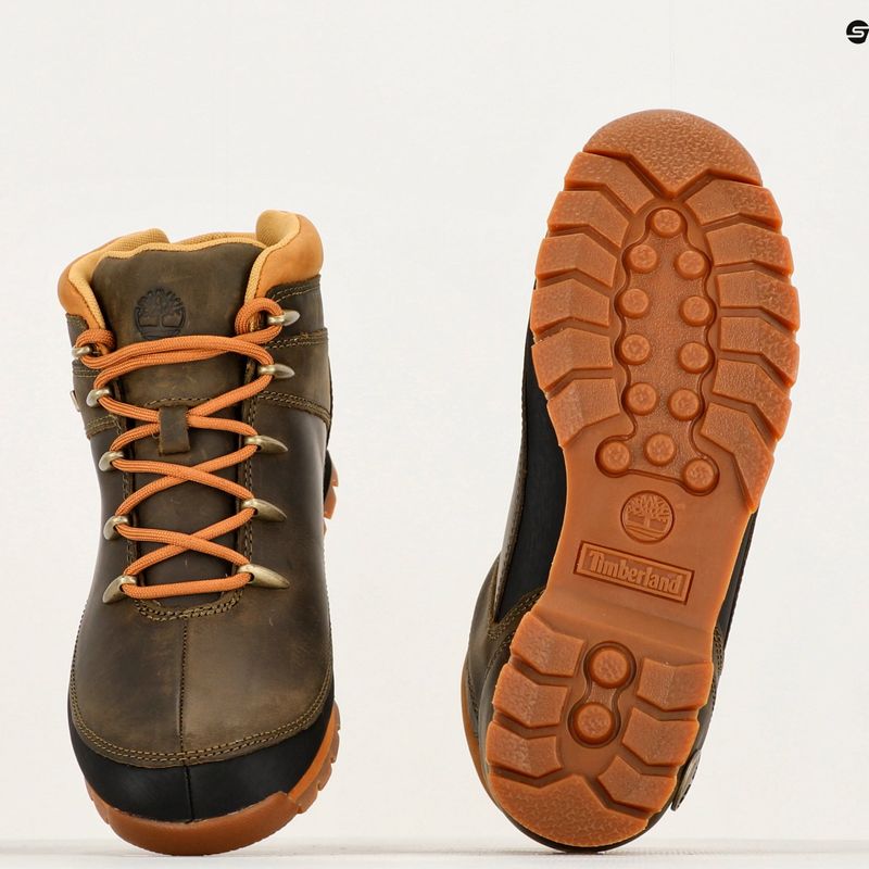Timberland pánske Euro Sprint Hiker olivové celozrnné trekové topánky 15