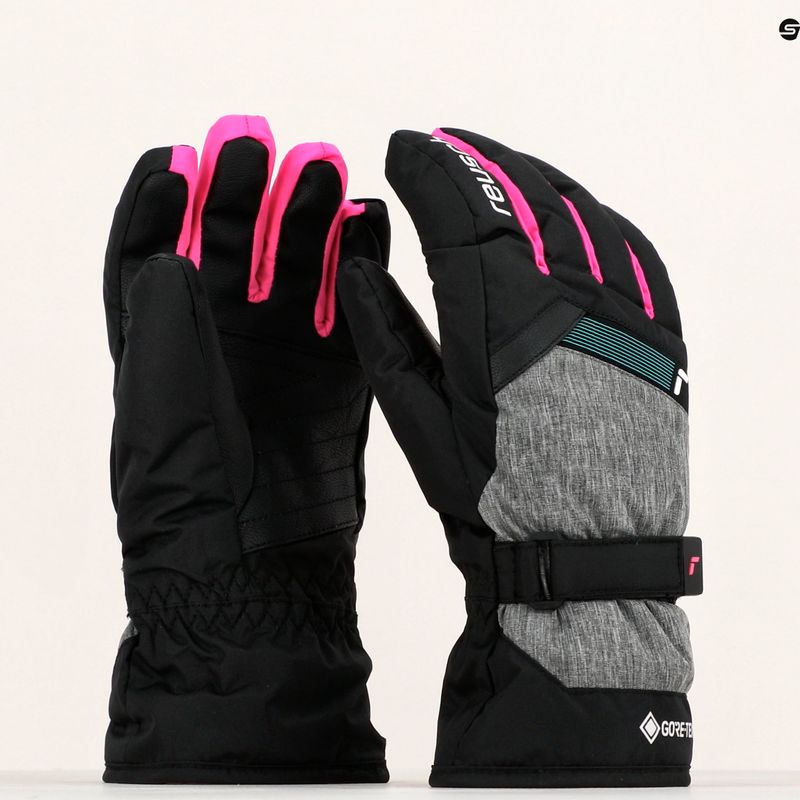 Detské lyžiarske rukavice Reusch Flash Gore-Tex black/black melange/pink glo 7