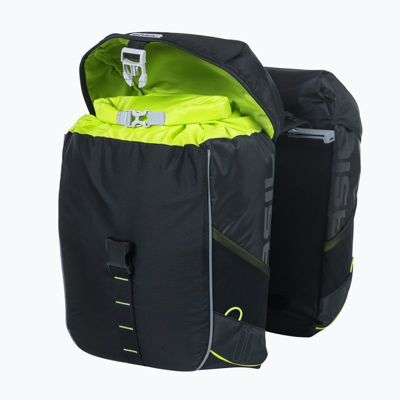 Cyklistická brašňa Basil Miles Double Bag 32 l black/lime 2