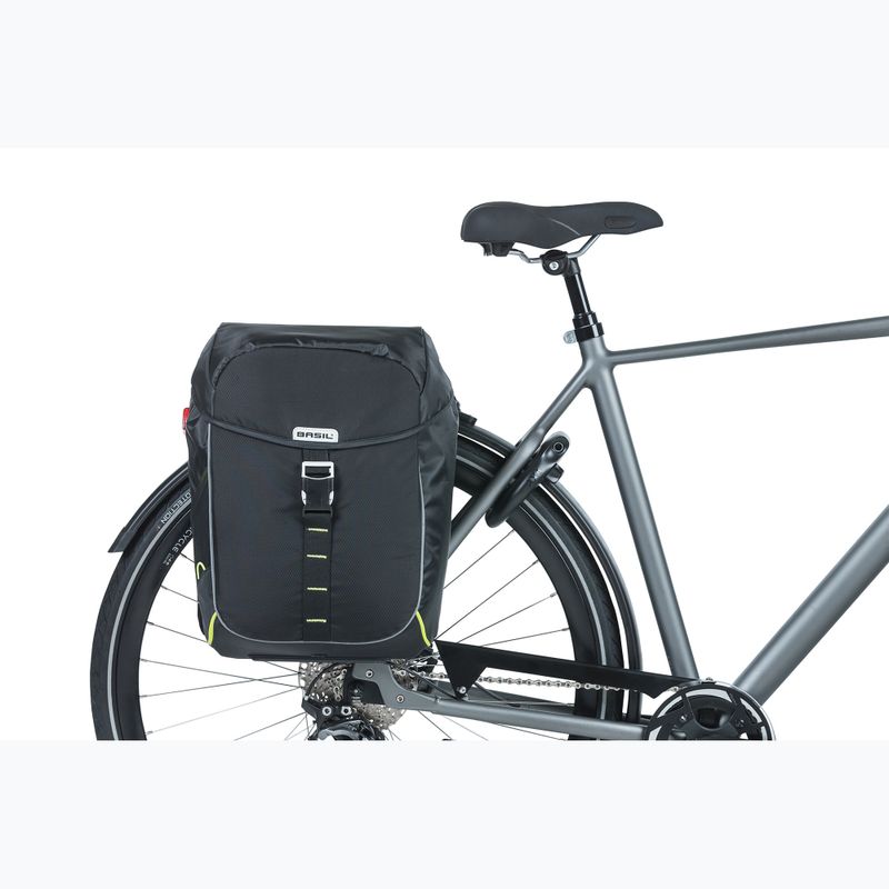 Cyklistická brašňa Basil Miles Double Bag 32 l black/lime 5