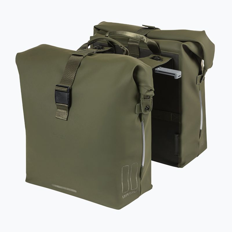 Cyklistická taška Basil Soho Nordlicht Double Bag MIK 41 l moss green 2