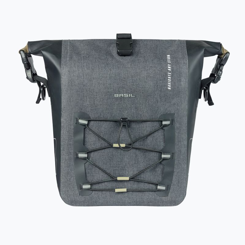 Cyklistická taška Basil Navigator Storm Hook On 12-15 l grey/black