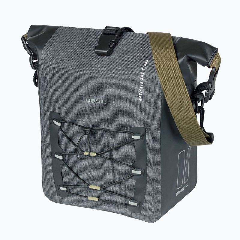 Cyklistická taška Basil Navigator Storm Hook On 12-15 l grey/black 3