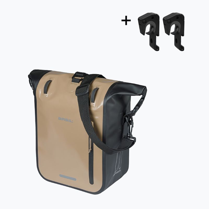 Cyklistická brašna Basil Rivo M Single Bag MIK Hooks 12-15 l sand/black 2