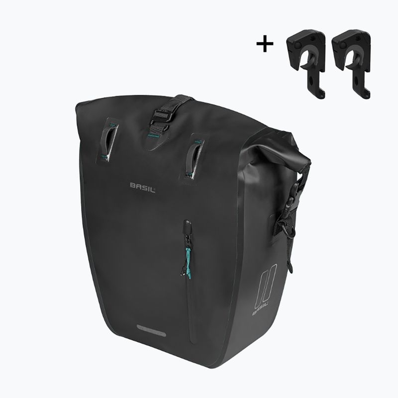 Cyklistická taška Basil Rivo L Single Bag MIK Hooks 31 l black 2