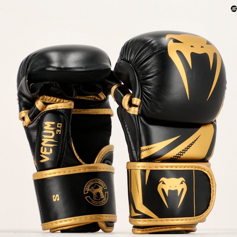 Tréningové rukavice Venum Sparring Challenger 3.0 black/gold MMA 12