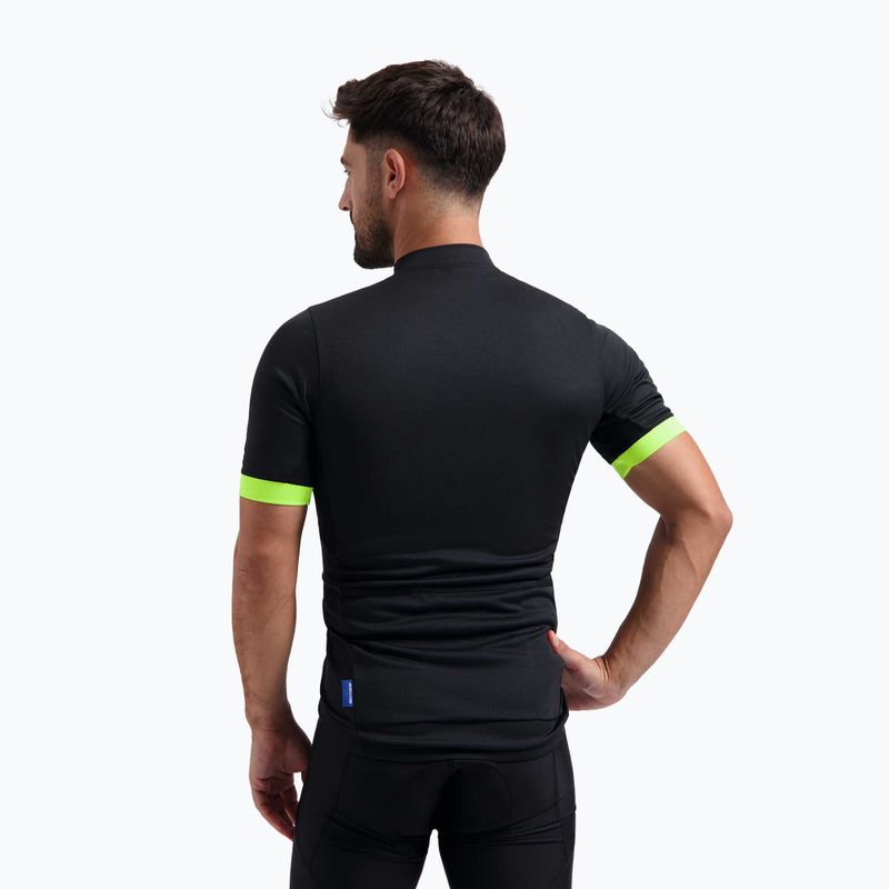 Pánske cyklistické tričko Rogelli Perugia 2.0 black/fluor 2