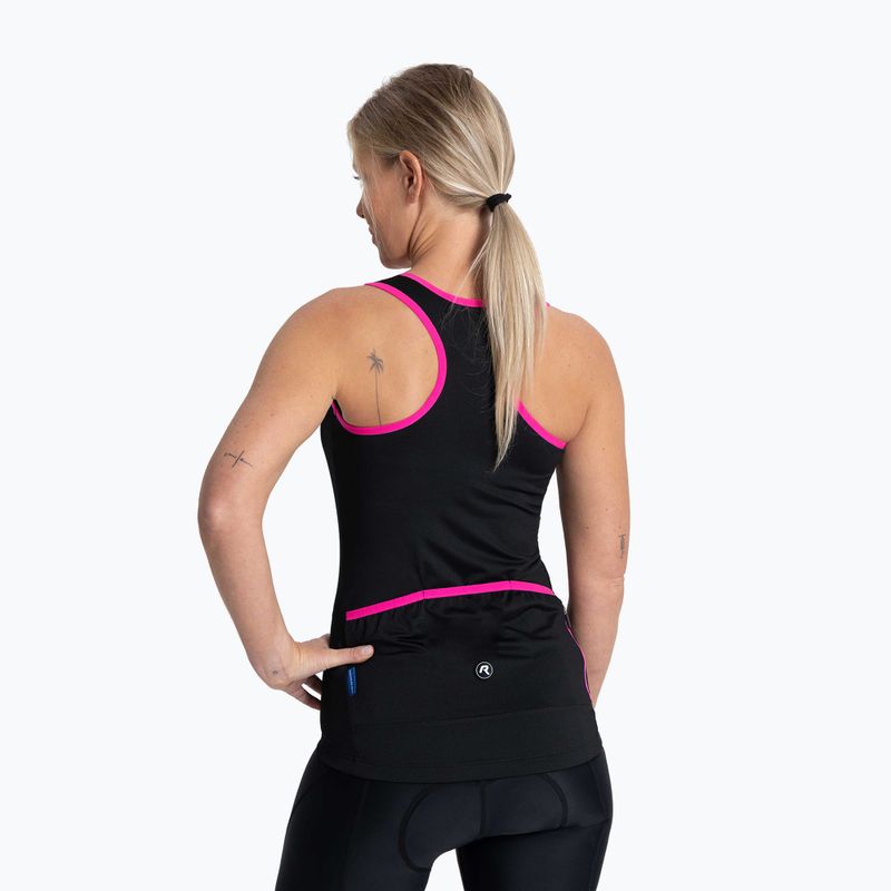Dámsky cyklistický dres Rogelli Abbey Tank Top W black / pink 3
