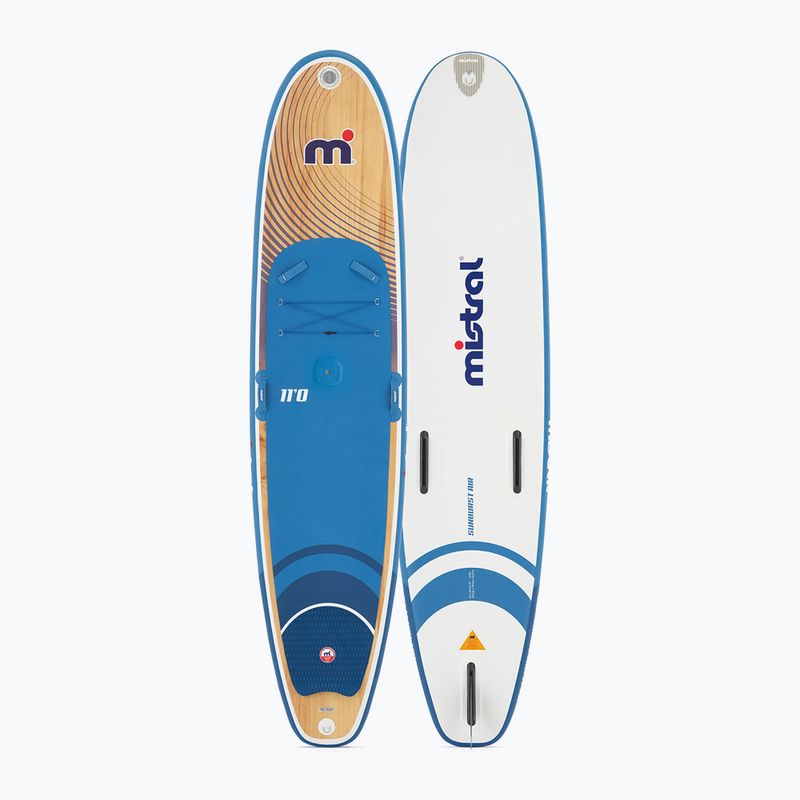 SUP doska Mistral Sunburst Air 11'0 Wood blue/white board 2