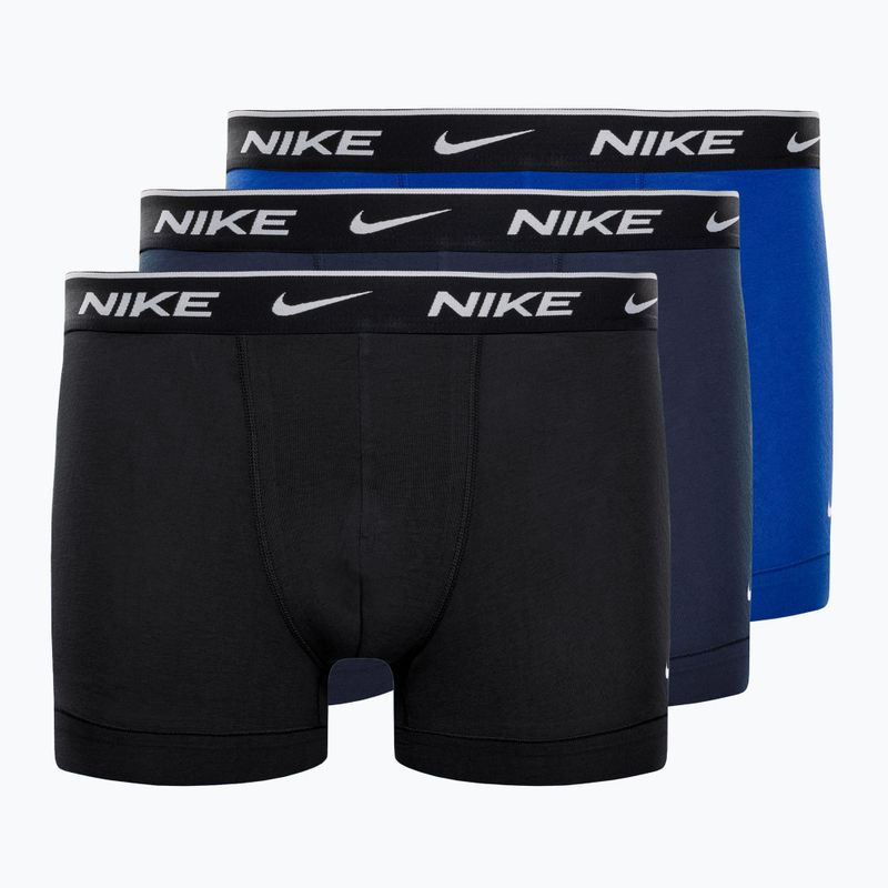 Pánske boxerky Nike Everyday Cotton Stretch Trunk 3Pk UB1 obsidian / game royal / black