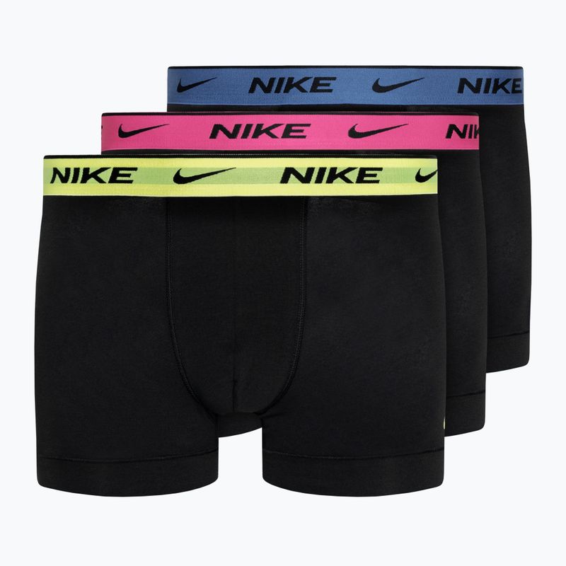 Pánske boxerky Nike Everyday Cotton Stretch Trunk 3 páry black/blue/fuchsia/orange