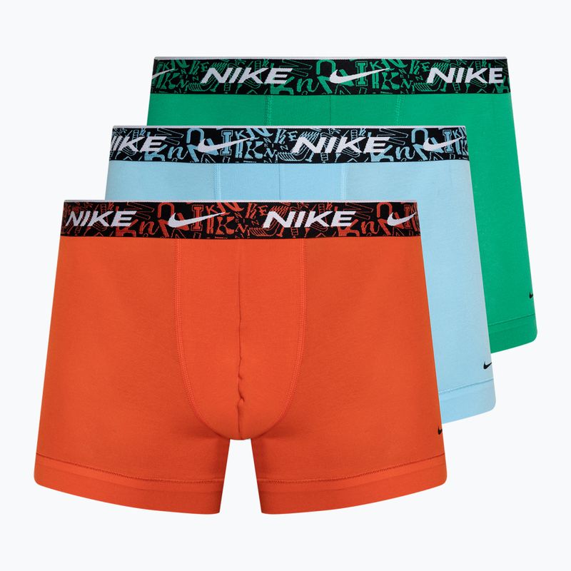 Pánske boxerky Nike Everyday Cotton Stretch Trunk 3 páry červená/aquarius blue/stadium green