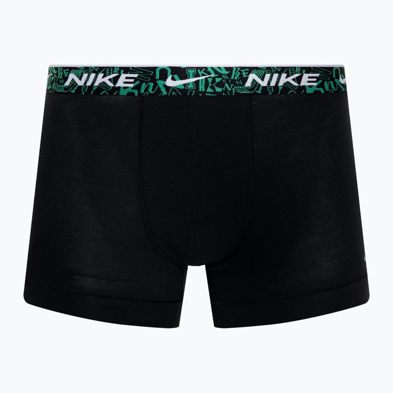 Pánske boxerky Nike Everyday Cotton Stretch Trunk 3 páry black/red/aquarius blue/stadium green 3