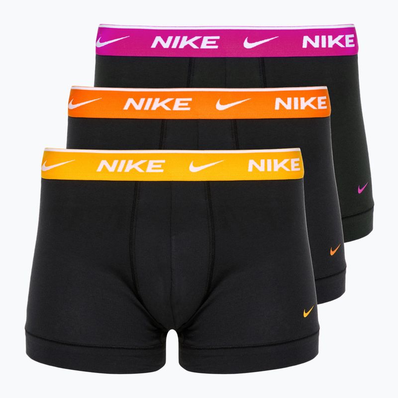 Pánske boxerky Nike Everyday Cotton Stretch Trunk 3 páry black/gold/hyper crimson