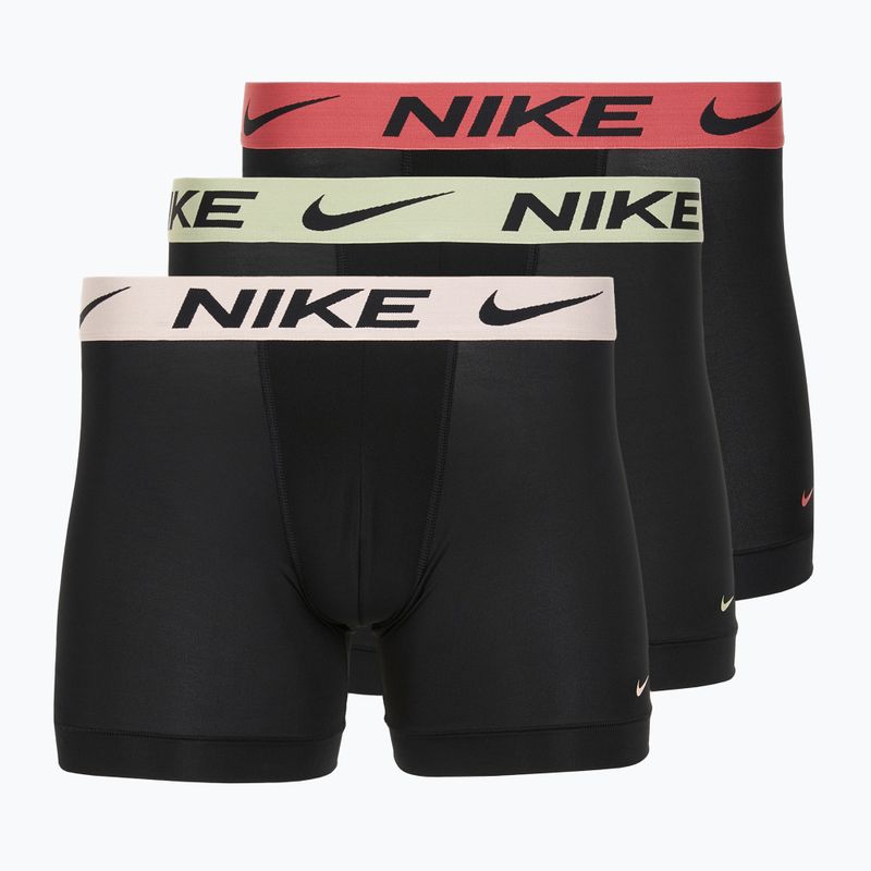 Pánske boxerky Nike Dri-Fit Essential Micro Boxer Brief 3 pary blk washed coral/olive aura/abrtract blue edge wb