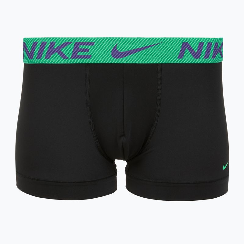 Pánske boxerky Nike Dri-Fit Essential Micro Trunk 3 pary black green shock/wild violet/black text wb 2