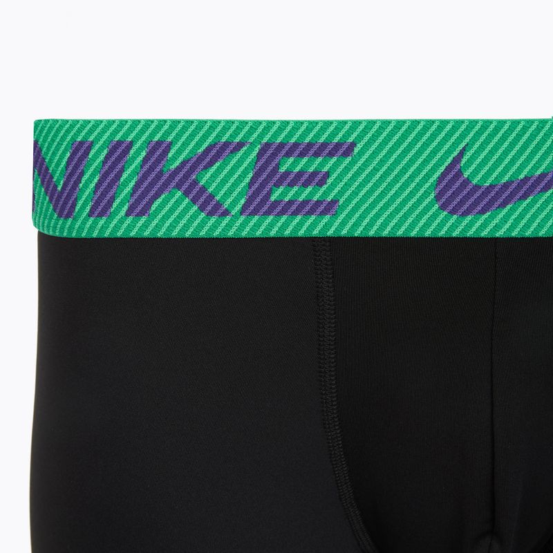 Pánske boxerky Nike Dri-Fit Essential Micro Trunk 3 pary black green shock/wild violet/black text wb 6
