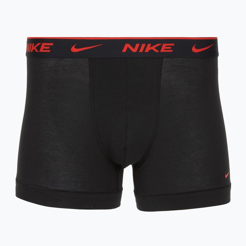 Pánske boxerky Nike Everyday Cotton Stretch Trunk 3 pary black lig crim/des och/deep night logo waistband 3
