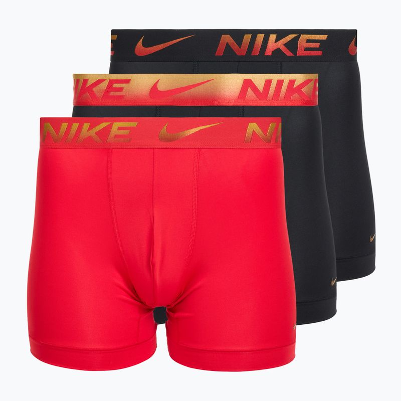 Pánske boxerky Nike Dri-Fit Essential Micro Boxer Brief 3 pary university red/black/black metallic grdient wb