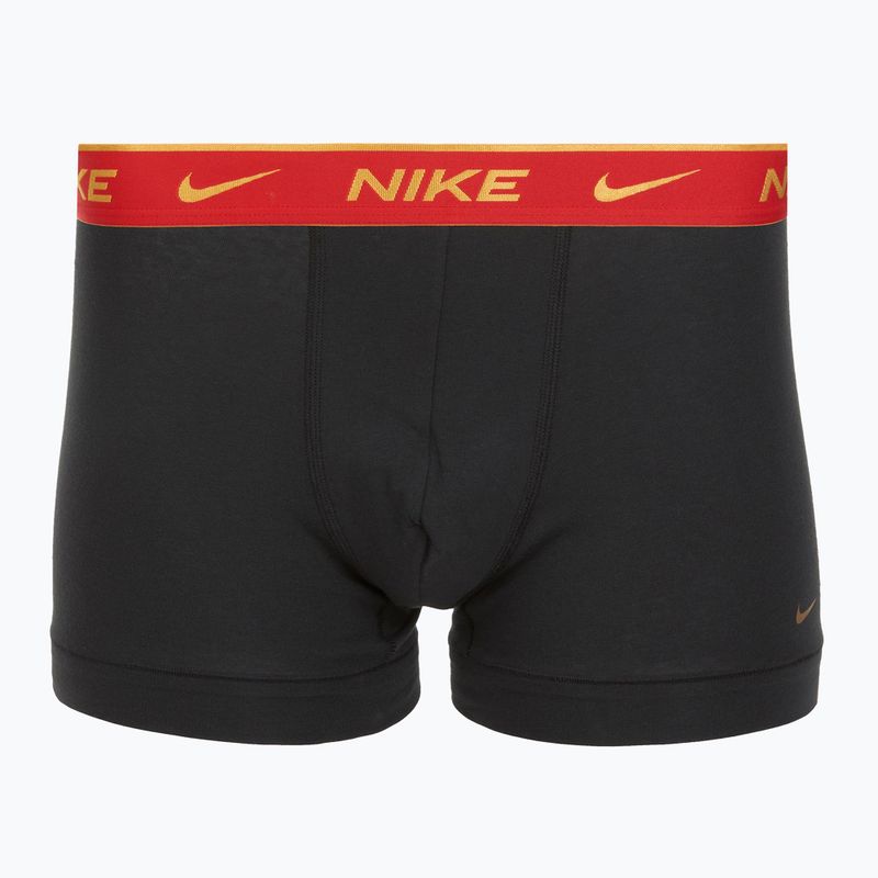 Pánske boxerky Nike Everyday Cotton Stretch Trunk 3 pary blk/university red/wheat gold/black high shine wb 3