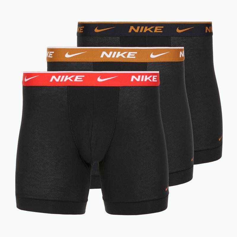 Pánske boxerky Nike Everyday Cotton Stretch 3 pary black light crimsn/desrt ochre/black waistband
