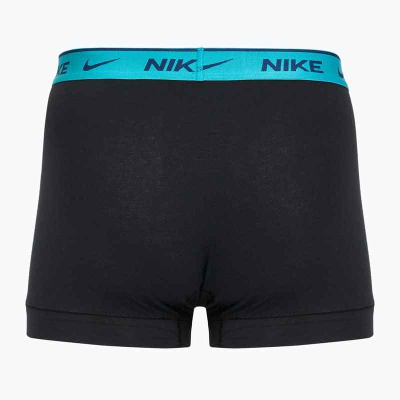 Pánske boxerky Nike Everyday Cotton Stretch Trunk 3 pary black light amry blue/dusty cactus/black waistband 2