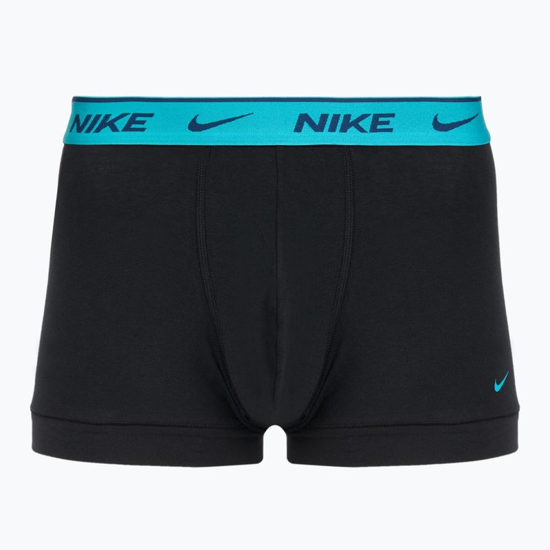Pánske boxerky Nike Everyday Cotton Stretch Trunk 3 pary black light amry blue/dusty cactus/black waistband 4