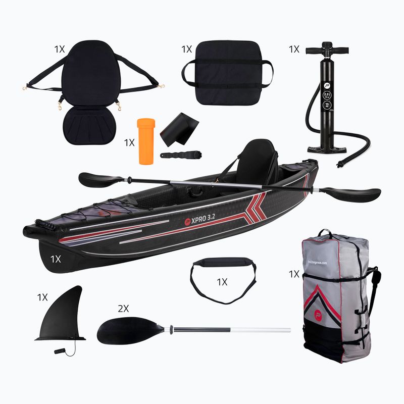 Pure4Fun Dropstitch black 160000 Vysokotlakový nafukovací kajak pre 1 osobu