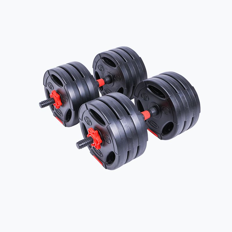 Nastaviteľná činka Pure2Improve Hybrid Dumbell/Barbell 3 kg čierno-červená P2I2235 2