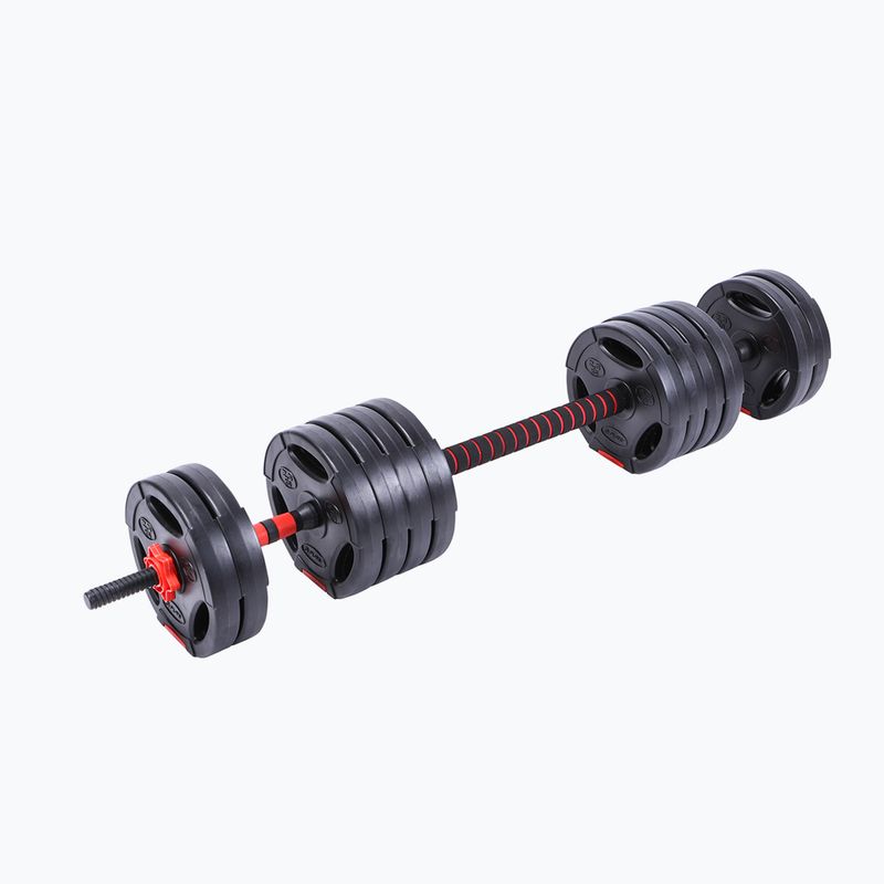 Nastaviteľná činka Pure2Improve Hybrid Dumbell/Barbell 3 kg čierno-červená P2I2235 3