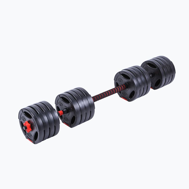 Nastaviteľná činka Pure2Improve Hybrid Dumbell/Barbell 4 kg čierno-červená P2I2236 3