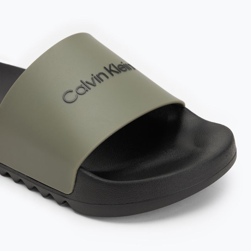 Pánske šľapky Calvin Klein HM0HM01063 Chuncky Pool Slide Rub Smokey Olive/Black 7