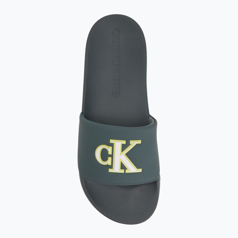 Pánske šľapky Calvin Klein YM0YM01281 Jelly Mono PU Seaside Aqua/White 5