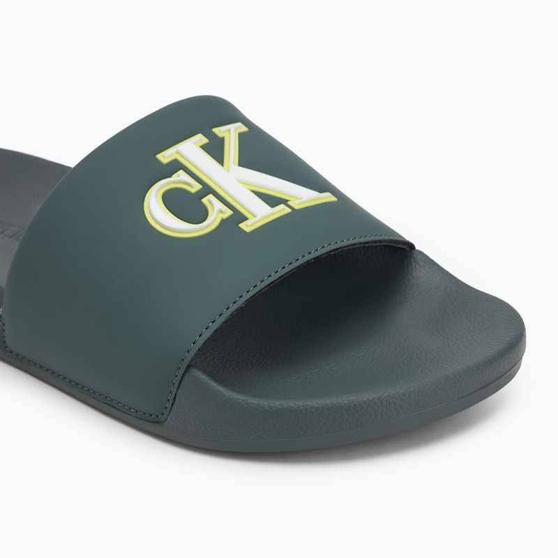 Pánske šľapky Calvin Klein YM0YM01281 Jelly Mono PU Seaside Aqua/White 7