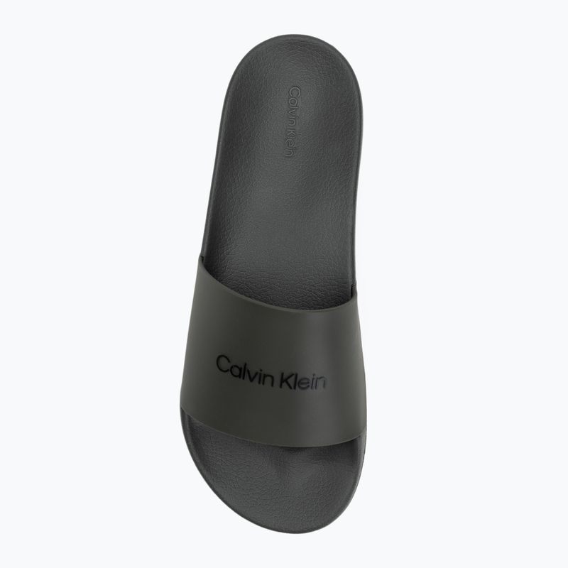 Calvin Klein pánske žabky HM0HM00455 Pool Slide Rubber dark olive 5