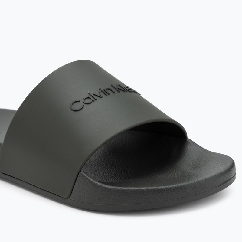 Pánske šľapky  Calvin Klein HM0HM00455 Pool Slide Rubber dark olive 7