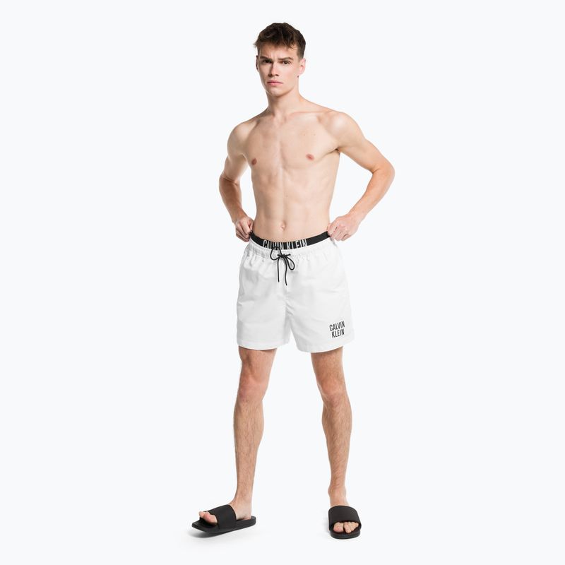 Pánske plavecké šortky Calvin Klein Medium s dvojitým pásom biele 6
