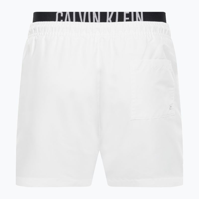 Pánske plavecké šortky Calvin Klein Medium s dvojitým pásom biele 2